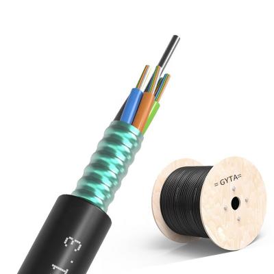 China Outdoor Single Layer Twisted Single Mode 12/24/36/72/96/144 GYTA/S 9/125um 48 Core 4 Core GYTA/S Armored Fiber Optic Cable 8 Core for sale