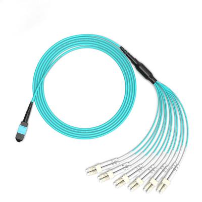 China FTTH Om3 om4 8 Cores/12 Cores High Resolution 10G (1-30M Available) MPO LC Fiber for sale