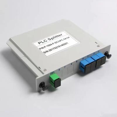 China FTTH Telecom Level 1x4 1x8 1x16 1x32 Insert Box Type PLC Splitter 4 Way Optical Splitter PLC Splitter for sale