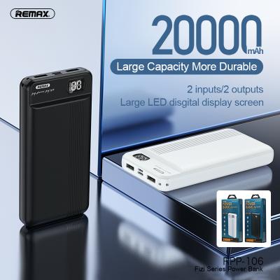 China Fast Charging Support Remax Join Us 2021 Newest Design High Capacity Portable USB Power Bank 20000mAh For Cellphone for sale