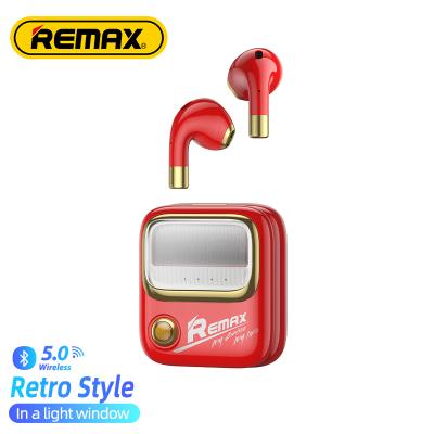 China Remax TWS-38 Fashion Window In-Ear Metallic Lightweight Wireless Headphones Retro Earbuds Wireless Bluetooth Headphones for sale