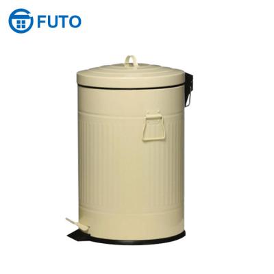 China Durable Round Galvanized Pedal Trash Can With Soft Narrow Lid , Removable Inner Wastebasket 3L/5L/12L/20L/30L/40L for sale