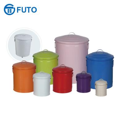 China Best Sustainable Epoxy BBQ Galvanized Charcoal Pedal Bin And Ash Can Round With Lid for sale