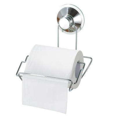 China Suction Cup Suction Cup Toilet Paper Holder Bathroom Chrome Plated Wall Mounted Dispenser Tissue Holder Iron Wire Toilet Roll Paper Holder for sale