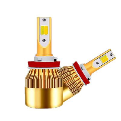 China Wholesale auto lamp with discount price white yellow color temperature dual led headlights C6 IP68 904T waterproof for sale