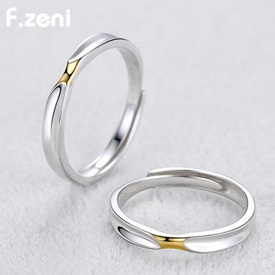 China TRENDY 925 Sterling Silver Ring, Wedding Engagement White Gold Plated Custom Jewelry Fashion Statement Couples Elegant Adjustable Ring for sale