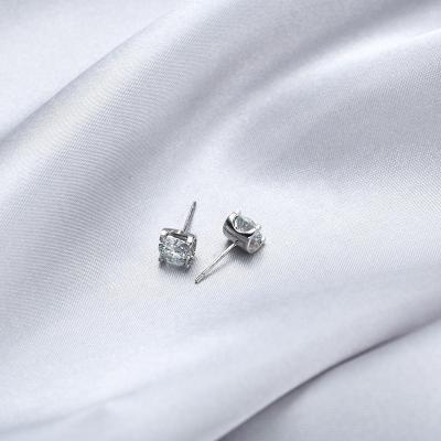 China CLASSIC Korean Simple Style Fashion Women's Wholesale Gift 925 Sterling Silver Four-claw Stud Earrings for sale