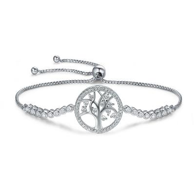 China Trendy Fashion Personality Fashion Adjustable Ladies Bracelet Silver Tree Of Life Charm Bracelets Sterling Silver s925 for sale