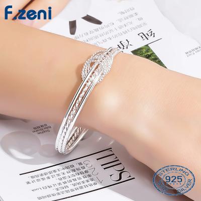 China FASHIONABLE Full 999 Sterling Silver Matte Three-Ring Bracelet for sale