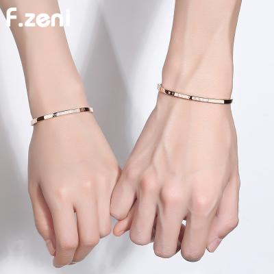 China Lover Jewelry TRENDY Rose Gold Couples Love Bangle Custom Bracelet for sale