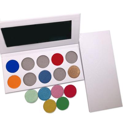 China Waterproof 10 Colors Private Label Make Up Cosmetics Pressed Matte Shimmer Eyeshadow Palette for sale