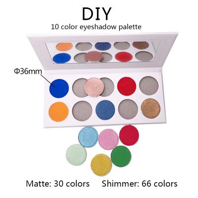 China High Pigment 10 Color Waterproof OEM Diy Eye Makeup Private Label Eyeshadow Palette for sale