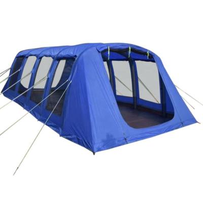 China Large Tunnel Luxury 10-12 People Outdoor Family Tunnel Tents Inflatable Camping Tent Straight Tying Type For Traveling for sale