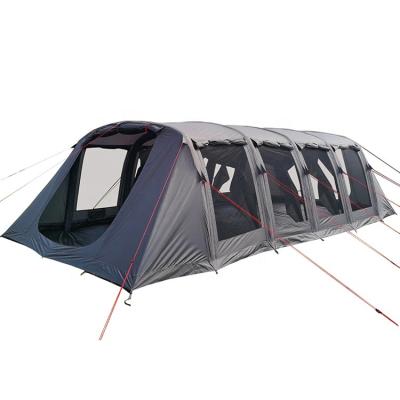 China Large Tunnel Luxury 10-12 People Outdoor Family Tunnel Tents Inflatable Outdoor Camping Tent Straight Tying Type For Traveling for sale