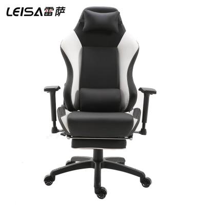 China (Size) Custom Ergonomic Gaming Chair Black Logo Sleek Adjustable and White for sale