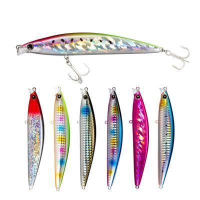 China Metal Japan Mold 118mm Saltwater 19g Floating Minnow Lure Bass Fishing Artificial Swim Bait Wobbler Hard Fishing Lure for sale