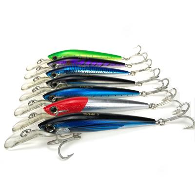 China Metal Yo-zuri Mold 140mm Saltwater Trolling Boat 40g Saltwater Fishing Minnow Lure Swim Bait Wobbler Hard Fishing Lure for sale