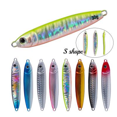 China 10g/15g/20g/30g Saltwater S Shape Lead Tuna Lure Bait Building Bait Metal Fish Jig Jig Metal Vertical Slow Jig Jig Saltwater Jig for sale