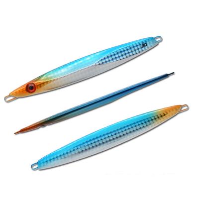 China 80g/100g/120g Metal Big Game Saltwater Fish Vertical Lead Fish Baits Metal Jig Slow Launch Baiting Trolling Boat Fishing Tuna Lure Bait for sale