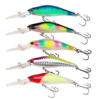 China ABS Plastic Artificial Peche Hardbaits 9.5cm 7g 5Colors Banjo Black Minnow Fishing Lures for sale