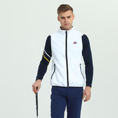 China Custom Logo Polyester Jacket Anti-Shrink Sunproof Coat Men Outdoor Casual Golf Vest for sale