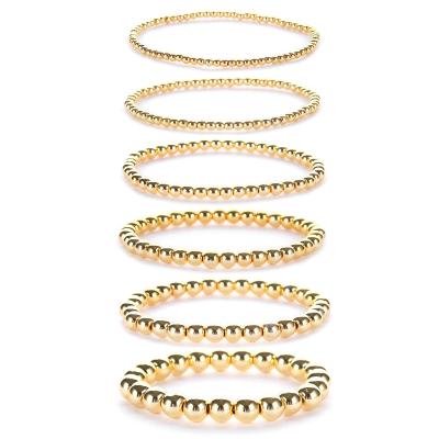 China Hot Selling Cute 2 3 4 5 6 8 10 Mm Gold Plated Hematite Beaded Bracelet For Women Men for sale