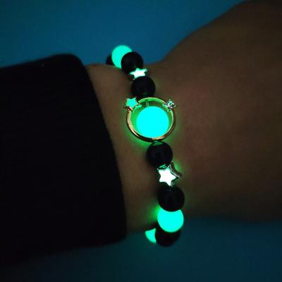 China Jane Eyre Wholesale Fashion Blue daily sandstone beaded star planets galaxy luminous bracelets for sale