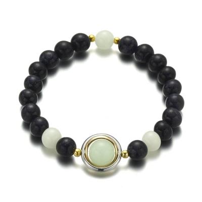 China FASHIONABLE Handmade Luminous Planets Galaxy Jane Eyre High Quality Fashion Blue Sandstone Beaded Bracelets for sale