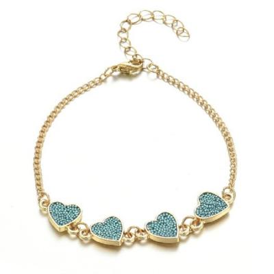 China Daily manufacturers wholesale low price multicolor heart link chain bracelets for women for sale