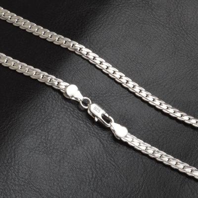 China Wholesale FASHIONABLE American 925 Sterling Silver Plating Men Triangle Snake Link Chain Necklace for sale