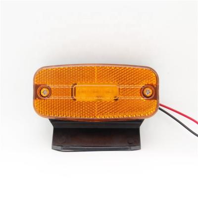 China ABS 12-24V LED side marker light with orange brackets position light and reflector 110 x 45 mm for truck trailers and caravans for sale