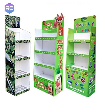 China Wholesale Cardboard Display Rack Supermarket Display Stands For Food Potato Chips Coffee Bean Custom Retail Cardboard Floor Display Stand for sale