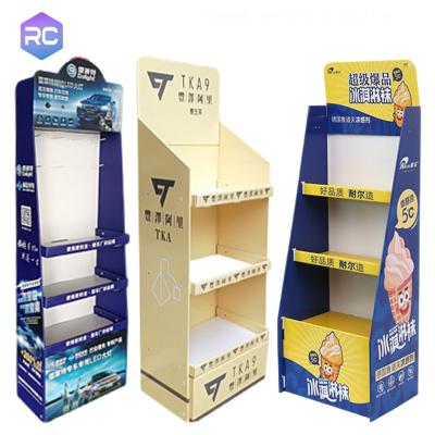 China Hot Selling Cardboard Display Rack Customized Corrugated Cardboard Energy Drinks Display Stand Racks Cardboard Bottle Floor Display Stand for sale