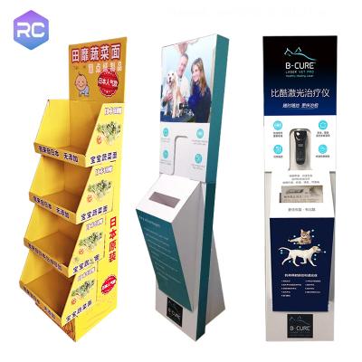 China Cardboard Display Stand Factory Custom Supermarket Shelves Cardboard Display Racks Paper Cardboard Floor Display Stand for sale