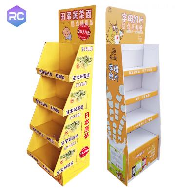 China Custom-made Cardboard Display Stand Supermarket Promotion Cardboard Display Rack Advertising Counter Top Small Counter Display Stand for sale