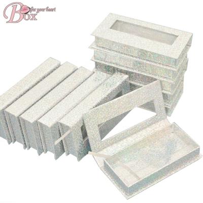 China Recycled marble magnetic custom window eyelash box OEM gift packaging logo eyelash boxes glitter makeup materials for sale