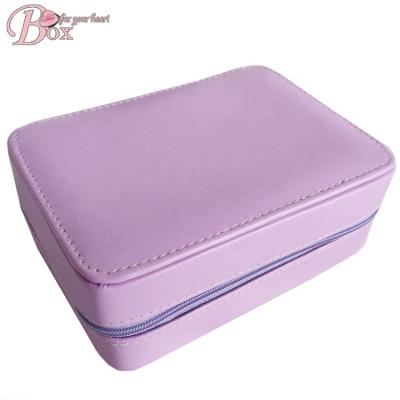 China Portable Custom PU Makeup Bag Cardboard Leather Paper Bag Zipper Perfume Storage Gift Box Gift Box for sale