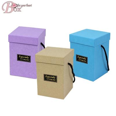 China Wholesale Luxury Handmade Paper Flower Square Cardboard Box Custom Flower Square Flower Box for sale