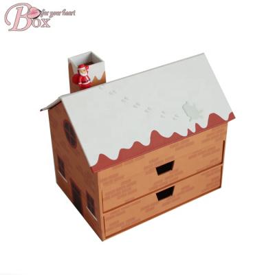 China Stationary Christmas Storage Box Cardboard Gift Boxes Holiday Home Drawer Viable Paper Gift Box for sale