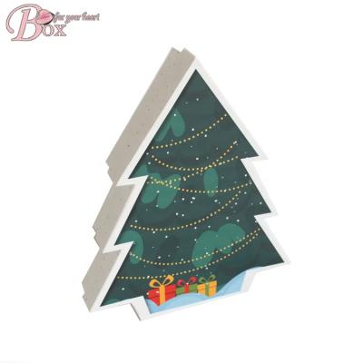 China New Design Handmade Paper Packaging Box Decorate Christmas Tree Shape Custom Paper Gift Box for sale