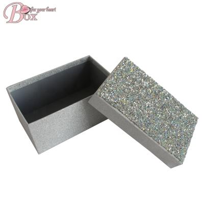 China Custom Baby Gift Stationary Set Gift Box With Lid Lovely Sequin Paper Storage Box for sale