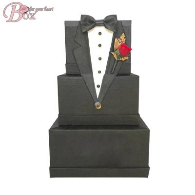 China Recycled Materials Luxury Custom Wedding Favors Box Set Cardboard Garment Storage Gift Box Wedding Wholesale for sale