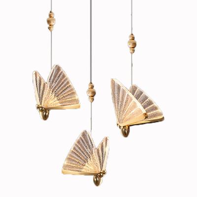 China European creative hallway light small droplight butterfly lamp bar restaurant droplight celebrity internet line hanging light aisle light for sale