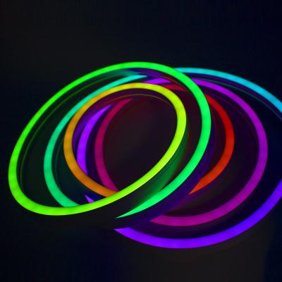 China Theme Park Led Neon Rope Light RGB Chasing 5050 SMD IP65 Waterproof DC12V/24V Led RGB Neon Lamp for sale