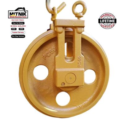 China Construction Works Excavator Idler Wheel PC50 IDLER with High Surface Hardness HRC52-58 for sale