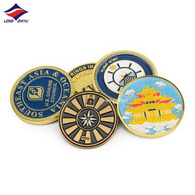 China Wholesale Chinese Dragon Challenge Coins Europe Longzhiyu Coins 17years Manufacturer Commemorative Metal Custom Collectible Old Coins for sale