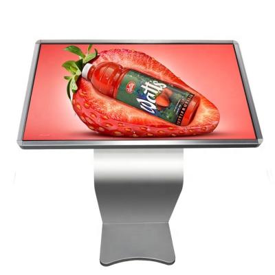 China 55 Inch Indoor Floor Standing Infrared Touch Screen Advertising Show Horizontal All In One Indoor Android WiFi Information Kiosk for sale