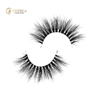 China 2021 Quality Natural China Logo Custom Box Clear Band Private Mink Lashes Fake Hand Made 3D Mink Eyelashes for sale