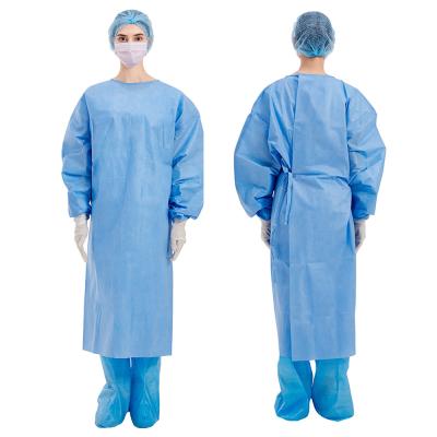 China Sterile Disposable Isolation Surgical Gown With Rib Cuff AAMI Level 3 for sale