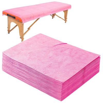 China Pink Disposable Bed Cover For Facial Use PP PE Hospital Massage for sale